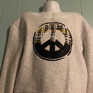 Grade Justice sequen flipping long sleeve crop top